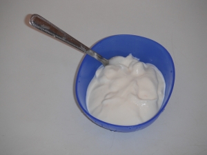 Bowl of homemade yogurt